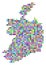 Multi Colored Dot Ireland Republic Map