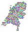 Multi Colored Dot Netherlands Map