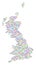 Multi Colored Dotted Great Britain Map