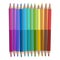 Multi-colored double-sided pencils. Vector illustration with editable layers. Group of bright pencils lined in rainbow colors.