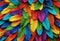 Multi colored feathers. Generative AI