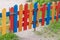 Multi-colored fence strips and wickets