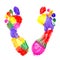 Multi Colored footprints