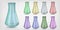 Multi-colored glass laboratory Erlenmeyer flask conical flask, titration flask