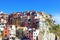 Multi-colored houses in Manarol\'s fishing small village