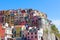 Multi-colored houses in Manarol\'s fishing small village