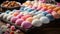 Multi-colored Japanese Mochi dessert ice cream.