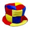 Multi-colored jester hat