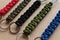 Multi-colored key chains with carabiner made using macrame technique