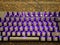 Multi-colored keyboard. mechanical keys. Multi-colored professional gaming mechanical rgb keyboard on the table background