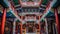 Multi colored lanterns adorn Beijing famous pagodas, a spiritual journey awaits generated by AI