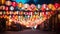 Multi colored lanterns illuminate the night, vibrant Chinese celebration generated by AI
