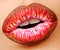 Multi colored lipstick. Close-