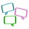 Multi-colored message. Dialog, chat speech bubble. Empty speech bubble. Vector illustration.