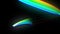 Multi-colored neon lines of ribbon fly in the air, smoothly oscillation and wave. Lines color changes cyclically form