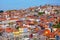 Multi-colored old houses around Ribeyr, Porto