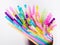 Multi colored plastic drinking straws
