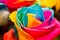 Multi-colored rose close-up