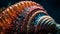 Multi colored seashell spiral, beauty in nature design generated by AI