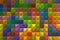 multi-colored squares background. colored pyramids top view