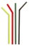 Multi-colored straws arragment in glass shaped