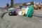 Multi colored surfboards in Cerro Azul beach