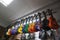 Multi-colored ukulele guitars in a musical instrument store
