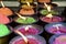 Multi Coloured candles at Buddhist Temple, Leshan China, 2018