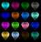 Multi-coloured hearts