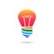 Multi coloured Lightbulb logo