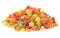 Multi-coloured sweet fruit candy close-up isolated on a white background. Succade.