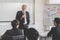 Multi-ethnic business people morning talk meeting in conference room