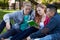 Multi-ethnic friends studying to exam