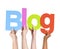 Multi Ethnic People Holding The Word Blog