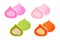 Multi-flavoured Japanese Mochi sweet dessert. Flat Vector illustration with Healthy sweet snack. For banner, poster