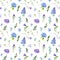 Multi-floral seamless pattern with different flowers.