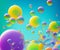 Multi Flying Bubbles on a colorful background Beautiful HD wallpaper High Resolution