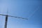 Multi frequency Yagi antenna, blue sky background