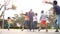 Multi Generation Family Playing Basketball In Slow Motion