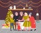 Multi generation family standing together merry christmas happy new year winter holiday celebration concept modern