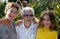 Multi-generational family, Grandpa, granddaughter, great-grandfather and great-granddaughter