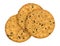 Multi grain baked crackers on a white background