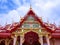 Multi level roofs of Thai ancient architecture.