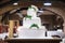 Multi level white wedding cake