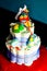 Multi levelled Colourful Diaper Cake.