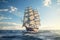 Multi-Masted Sailboat in Full Sail