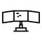 Multi monitor icon, outline style