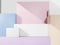 Multi Pastel Colors Minimal Geometric Product Display Background with Platform for Beauty, Cosmetics and Skincare