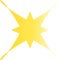 Multi-pointed yellow star on the long side