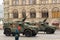 Multi-purpose armored vehicle `Typhoon-AIR DEFENSE` with a remote control combat module `Cord` during the parade on Red Square in